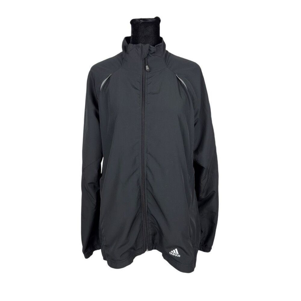 Adidas Black Reflective Full‎ Zip Windbreaker - Women’s XL